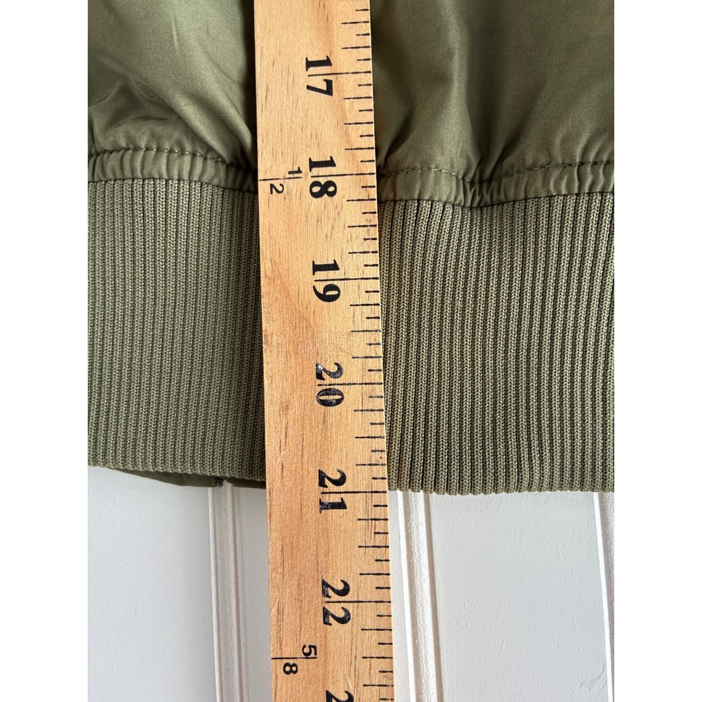 Holloway Womens Olive Green Bomber Jacket Coat Knit Hem Arm Pouch 229732 Small - Picture 15 of 16